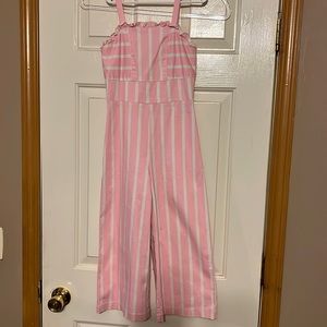 GB Girls pink and white stripe romper
